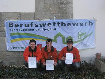 Vorentscheid am Lehr- und Fachzentrum in Kringell (von links):  Mario Wolf, Mark Hüfner und Fabian HörnisFoto: Karl-Heinz Reder