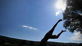 Riskantes Baden im Fluss