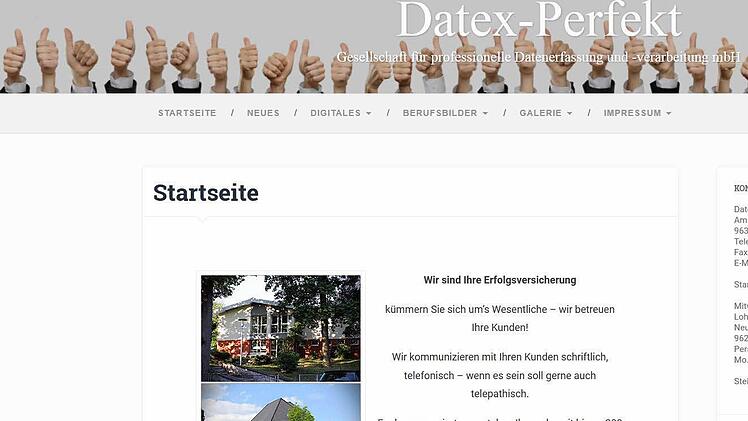 Internet-Seite von Datex-Perfekt  Foto: Marco Meißner