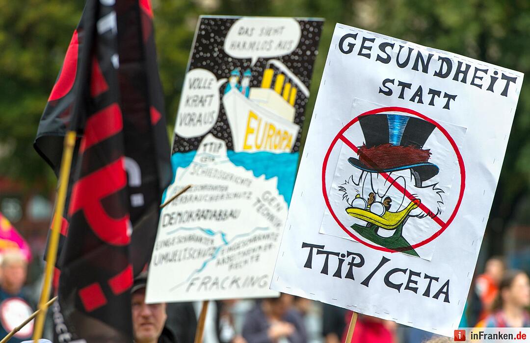 Demonstration gegen die Handelsabkommen