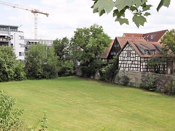 Schlimmer geht's nimmer: Diese grüne Ecke, den ehemaligen Krankenhausgarten beim Wohnquartier am Stadtpark , schlägt ISEK als Standort für eine Stadthalle vor.  Foto: Andreas Oswald