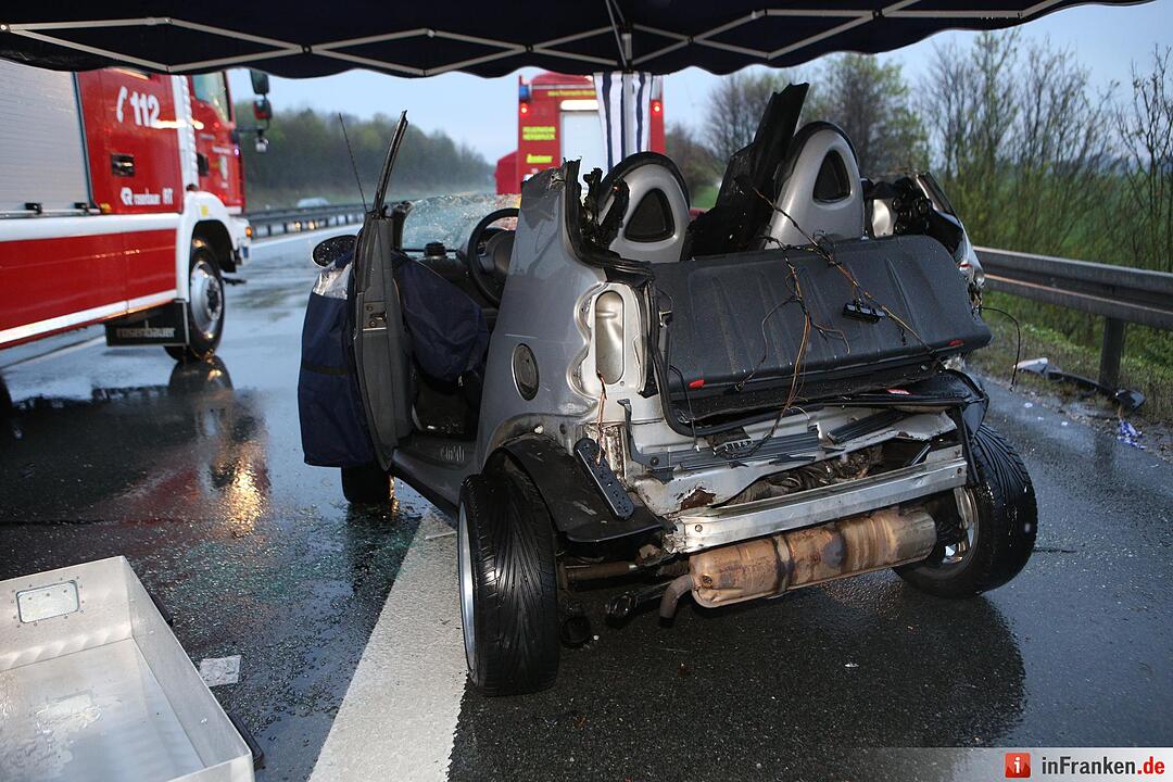 Hagel-Unwetter lšst Massenunfall aus: Autos kollidieren auf der A6 - Acht verletzte Personen, davon drei schwer