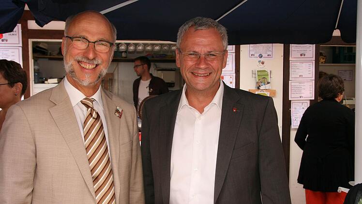 Oberbürgermeister Kay Blankenburg und Thomas Steiner (Bürgermeister Eisenstadt).