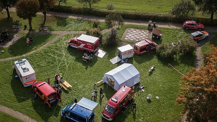 Der Ort der angenommenen Katastrophe aus der Luft.  Foto: KFV Forchheim