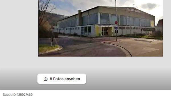 So wird die Bad Kissinger Eishalle aktuell zum Verkauf angeboten. Screenshot: Jürgen Schmitt