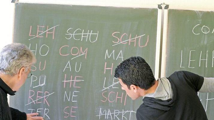 Das Erlernen der deutschen Sprache ist der Knackpunkt bei der Integration Zugewanderter. Deshalb bemüht sich der Landkreis weiter um die Förderung von Bildungsangeboten durch den Bund. Symbolbild: Waltraud Grubitzsch, dpa
