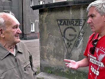 Udo Pörschke mit einem Zeitzeugen, der mit seinem Großvater in den polnischen Kohlegruben arbeitete: Pavel Broj Foto: privat