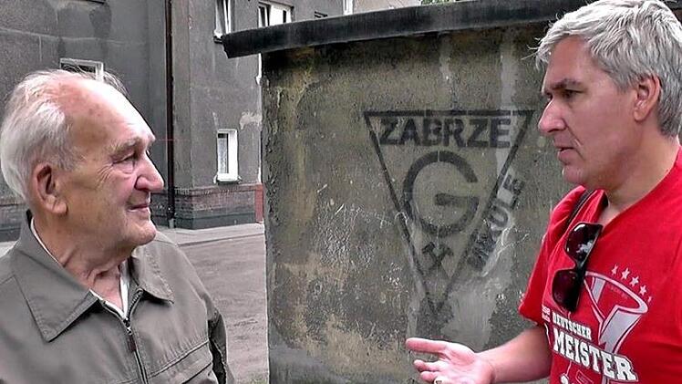 Udo Pörschke mit einem Zeitzeugen, der mit seinem Großvater in den polnischen Kohlegruben arbeitete: Pavel Broj Foto: privat