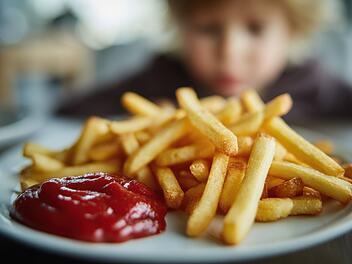 Kinderteller, Pommes, Ketchup, Restaurant, Wirtschaft, Pommes Frites