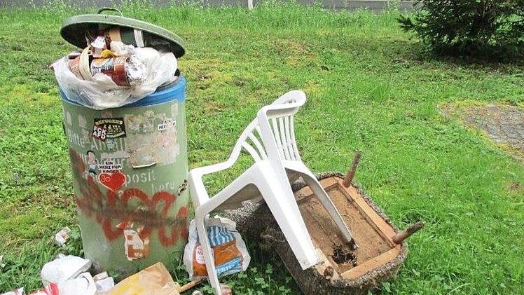 Eine illegale Ablagerung am Parkplatz Richtung Neuensee im Landkreis Lichtenfels Foto: Landratsamt Lichtenfels