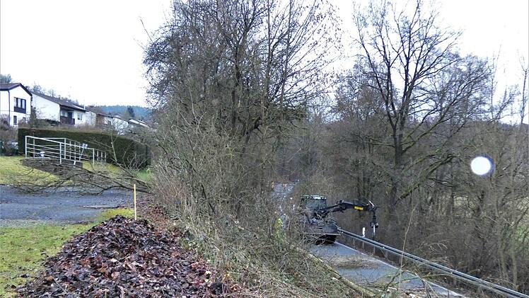Vor der Beseitigung der Engstelle zwischen Kauerndorf und Ködnitz mussten Sträucher und Bäume entfernt werden. Nach Abschluss der Straßenbaumaßnahme soll in dem Bereich wieder eine Bepflanzung vorgenommen werden. Foto: Werner Reißaus