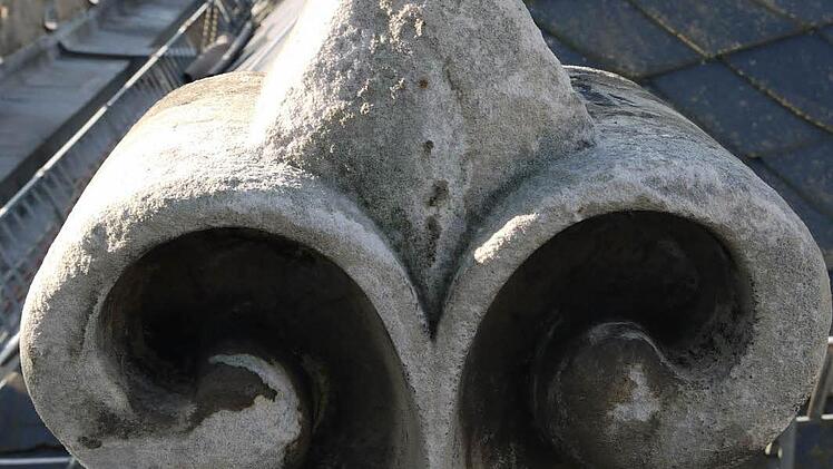 Die Reinigung und Ausbesserung der Schäden im Sandstein der Ehrenburg wird voraussichtlich bis Mitte 2015 dauern. Foto: Ulrike Nauer
