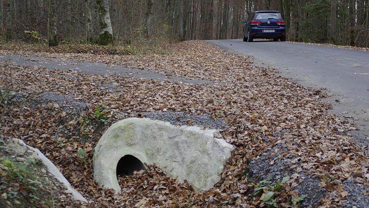 Die Wasserdurchlässe auf der Verbindungsstraße von Machtilshausen nach Wasserlosen verteuerten die Wegsanierung.  Foto: Winfried Ehling