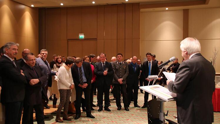 Besonders in seinen Grußworten bringt der BHG-Kreisvorsitzende Heinz Stempfle die rund 100 Gäste häufig zum Schmunzeln.  Fotos: Markus Klein