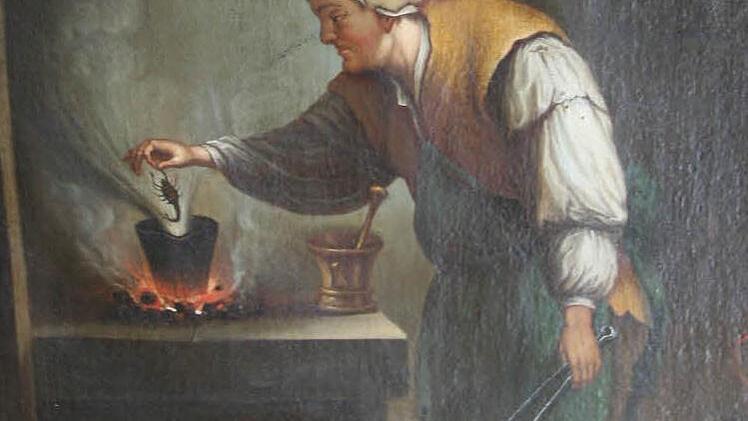Blick in eine Alchemistenküche; das Gemälde von Marquard Treu entstand 1763. Foto: Michael Schulbert