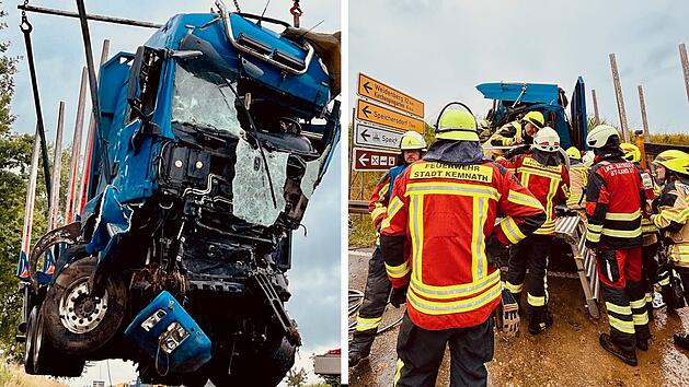 Frontalkollision zwischen zwei LKW: Beide Fahrer schwer verletzt