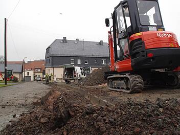 In Hesselbach sind die Erdarbeiten weitgehend abgeschlossen. Foto: Marco Meißner