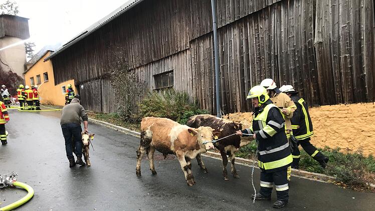 Auf einem Bauernhof in Oberfranken ist am Donnerstagvormittag ein Feuer ausgebrochen. Foto: NEWS5 / Fricke