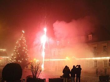 Silvester auf dem Höchstadter Marktplatz. Foto: Andreas Dorsch