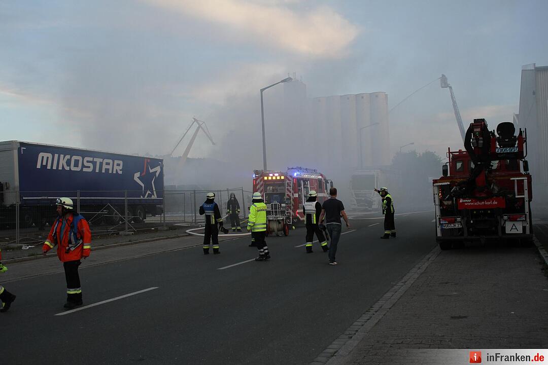 Müllberg am Nürnberger Hafen fängt Feuer – Großeinsatz der Feuerwehr
