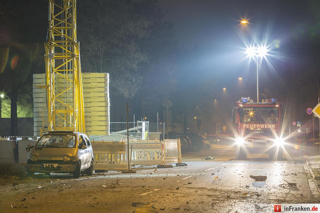 Mysteriöse Explosion in Fürther Südstadt - Unbekannter Sprengstoff lässt Baustellentoilette explodieren