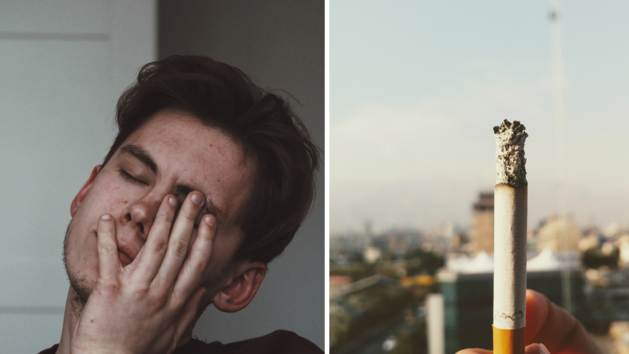 Zigarette in Gesicht ausgedr&uuml;ckt