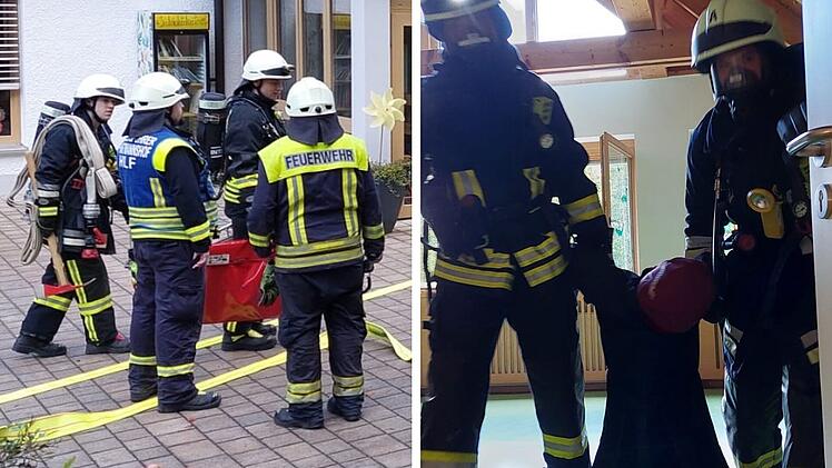 Nürnberger Land: Große Einsatzübung im Nürnberger Land - Feuerwehr rettet Kind aus brennender Kita