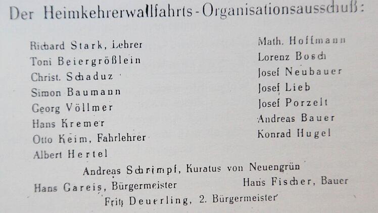 Der Heimkehrerwallfahrts-Organisationsausschuss  Repro: Friedwald Schedel
