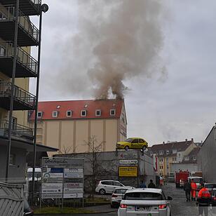Dachstuhlbrand in der Geisfelder Straße in Bamberg