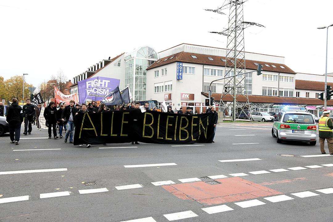 Linke Demo gegen Balkanzentrum Bamberg