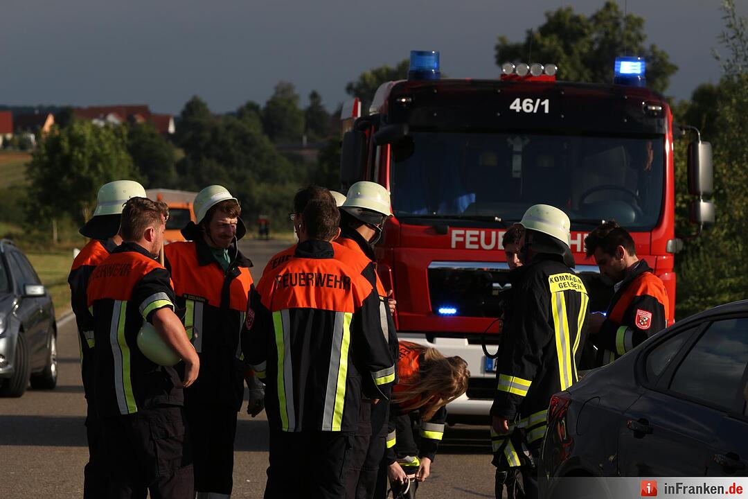 Unfall bei Wassertrüdingen im Landkreis Ansbach