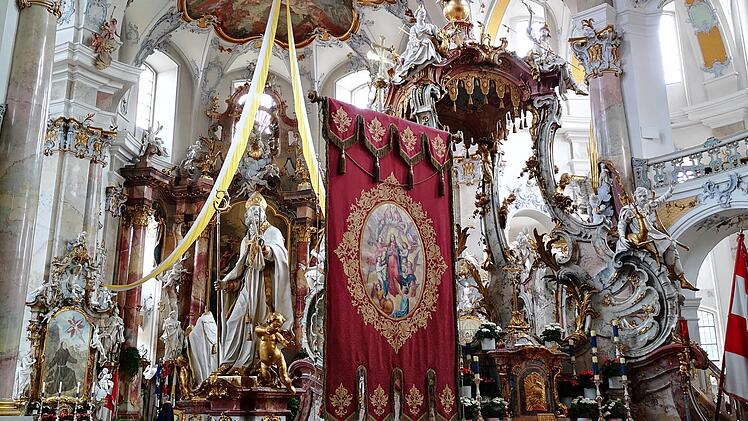 Der Wallfahrtsgottesdienst in der Basilika in Vierzehnheiligen für die  Wallfahrer der Pfarreiengemeinschaft  Am Kreuzberg findet  statt, Foto: Marion Eckert