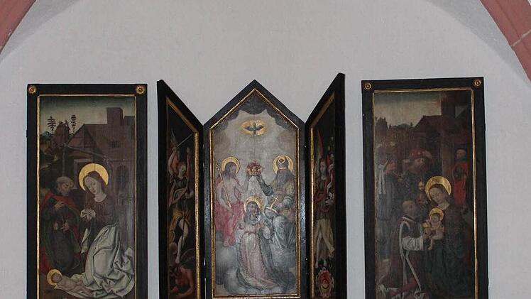 Gotischer Flügelaltar (1480-90) im Vorraum des Skriptoriums.