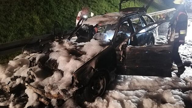 Autobrand auf der A9