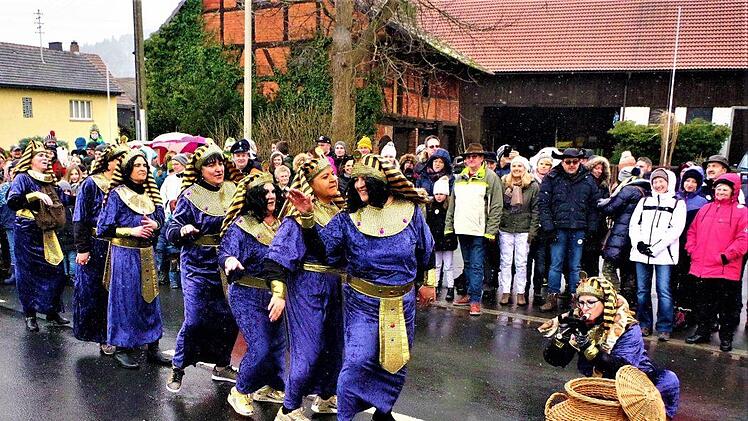 Der Damenelferrat a. D. überzeugte beim Faschingszug in Neukenroth als Ägypterinnen-Combo.Gerd Fleischmann