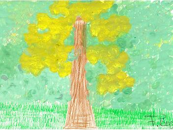 Ein alter, klimabedeutsamer Baum verdient besonderen Schutz, ist die Ansicht des Offenen Kreises Bad Rodach/Die Gr&uuml;nen.  Foto: Patrick Pleul, dpa, gemalt von Felix