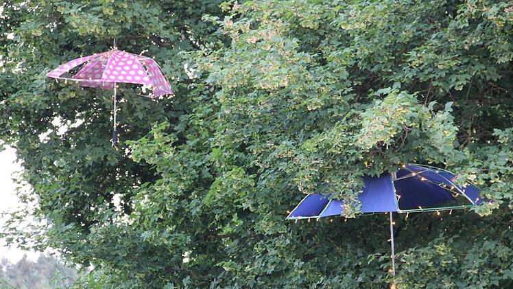 Rund um den Festplatz hat der Gesangverein durch Licht kleine Highlights gesetzt.