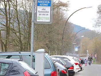 Wer parken will, muss in diesem Bereich der Bad Kissinger Au einen Parkschein lösen. Foto: Heike Beudert