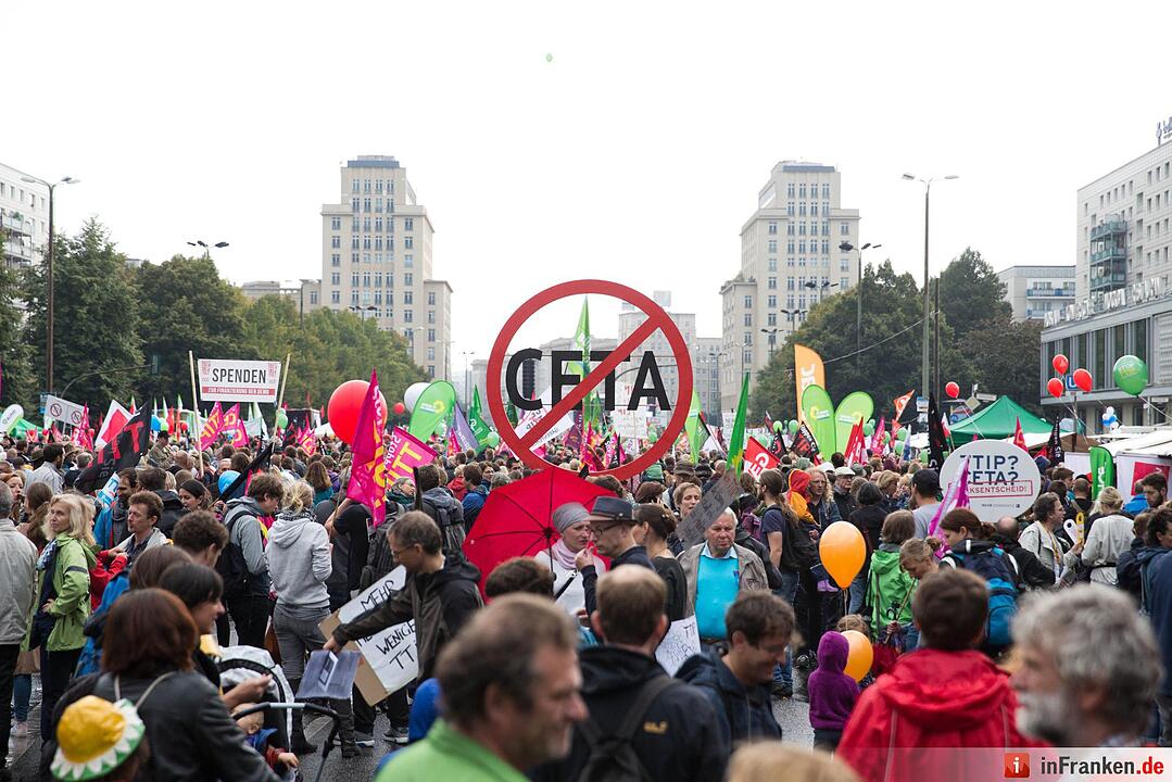 Demonstration gegen die Handelsabkommen