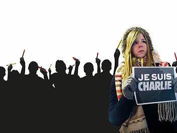 Mit den Worten "Je suis Charlie" bringen Menschen ihr Mitgefühl nach dem Terroranschlag zum Ausdruck.