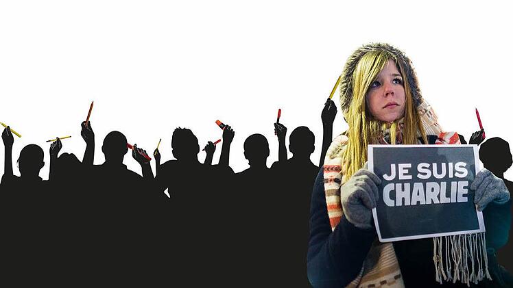 Mit den Worten "Je suis Charlie" bringen Menschen ihr Mitgefühl nach dem Terroranschlag zum Ausdruck.