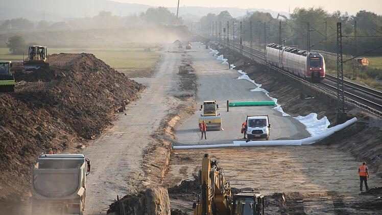 Trassenbau der Bahn südlich von Kersbach Foto: DB AG/Hannes Frank