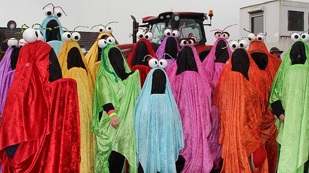 Krümelmonster machten am Rosenmontag die Straßen von Stangenroth unsicher. Foto: Charlotte Wittnebel-Schmitz