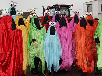 Krümelmonster machten am Rosenmontag die Straßen von Stangenroth unsicher. Foto: Charlotte Wittnebel-Schmitz