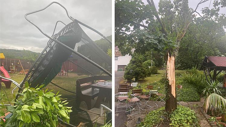 Landkreis Kronach: 12 Meter Baum kracht auf Biergarten - "Hab ich noch nie erlebt"