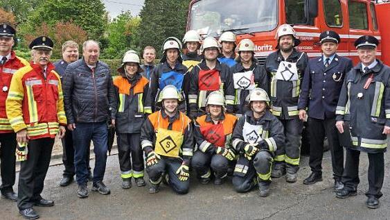 Die Aktiven der Feuerwehr Kupferberg nach Abschluss der Leistungsprüfung  Foto: Klaus-Peter Wulf