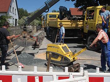 Die Baustelle Röthenstraße in Schwarzach. Fotos: Jürgen Gärtner