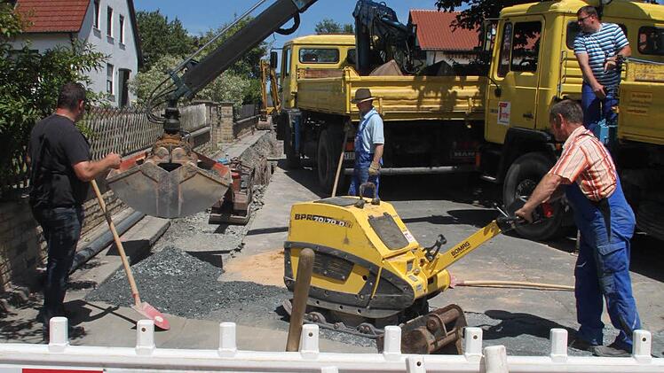 Die Baustelle Röthenstraße in Schwarzach. Fotos: Jürgen Gärtner
