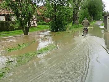 Auch die Wannig trat beim Hochwasser am 1. Juni 2013 an mehreren Stellen über die Ufer.  Foto: Anton Then