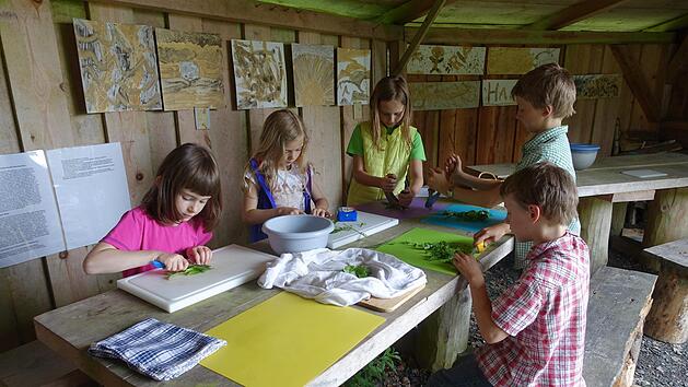 Selbst die J&uuml;ngsten k&ouml;nnen ein leckeres gr&uuml;nes Br&ouml;tchen aus Kr&auml;utern mit zubereiten. Das Jugendwalheim l&auml;dt zur Wanderung Kr&auml;uter und M&auml;rchen Erwachsene wie Kinder gleicherma&szlig;en ein.  Foto: K.- H. Hofmann